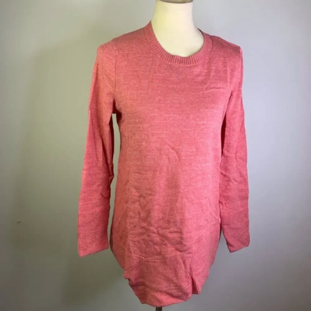 New Logo by Lori Goldstein Cotton Slub Knit Sweater w/ Angled Rib Hem | Size S